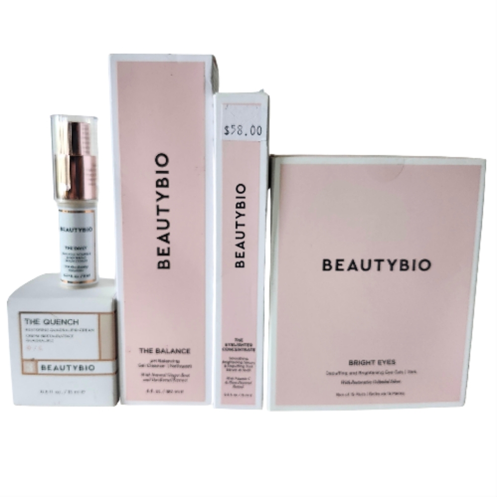 BeautyBio Skincare 5 Piece Set: Quench, Bright Eyes, Balance, Eyelughter, Daily